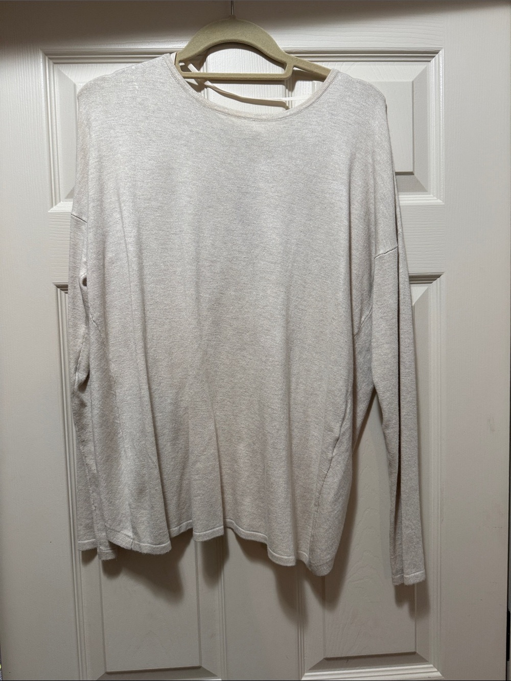 Fabletics Cream Crewneck Long Sleeve Top